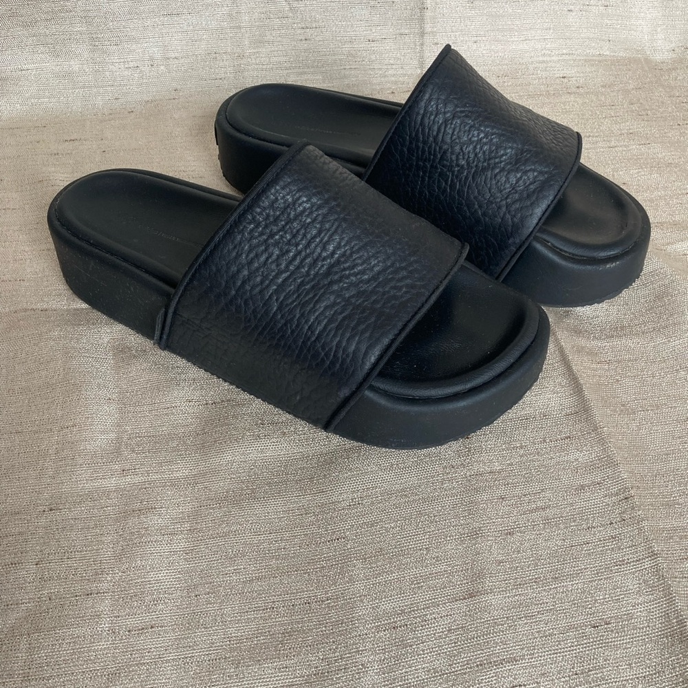 Y-3 leather platform sandles